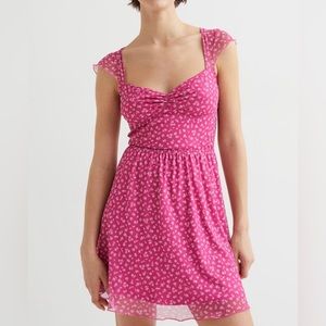 HM // Patterned Mesh Floral Dress in SMALL